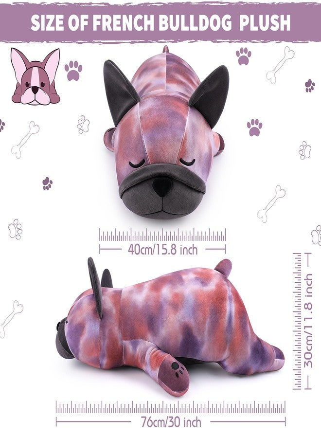 Auspicious beginning 30'' Giant French Bulldog Plush Stuffed Animal- Leopard Pattern French Bulldog Dog Plush Pillow Plushies, Large Sleeping French Bulldog Large Plushie Toy, Birthday Gifts for Kids Girls Boys - Image 2